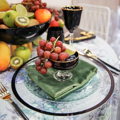 Velvet Olive Green Tablecloth Collection - Set With Style