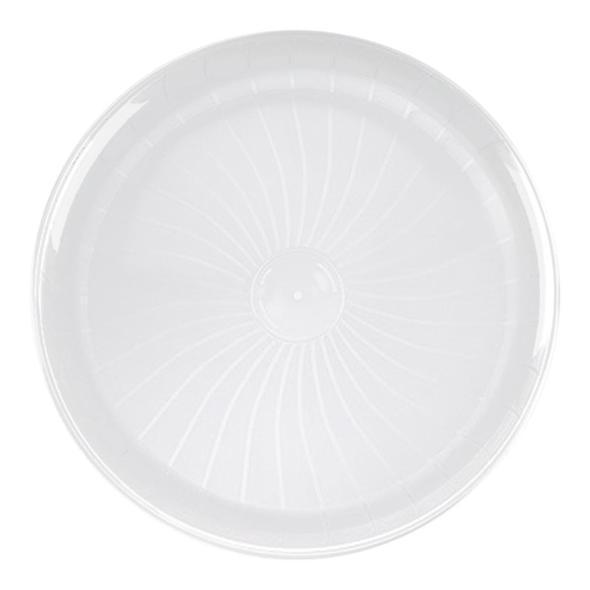 12" White Pavilion Round Disposable Plastic Trays (2 Count) - Set With Style