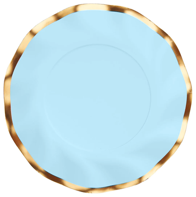 Wavy Sky Blue Paper Plate Collection - Set With Style