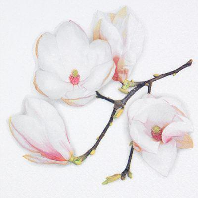 White Magnolia Lunch Napkin (20ct) - Set With Style