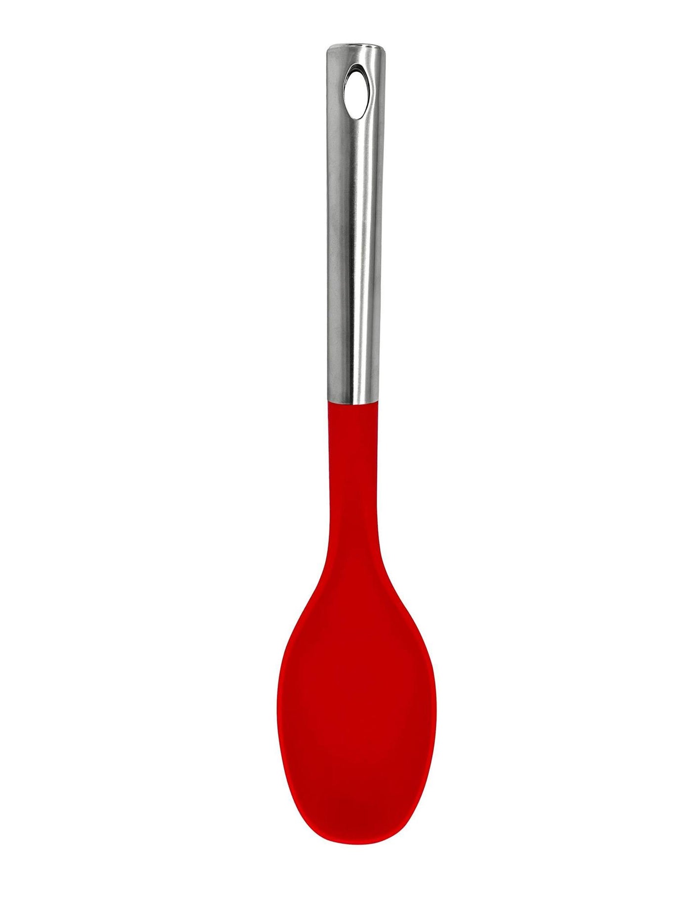 Millvado - Nylon Utensils SS Handle, Solid Spoon, Red,13.5'' - Set With Style