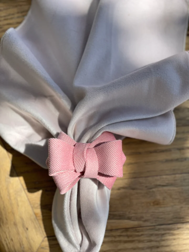 Rose Pink Bow Napkin Rings (6 Count) - Set With Style