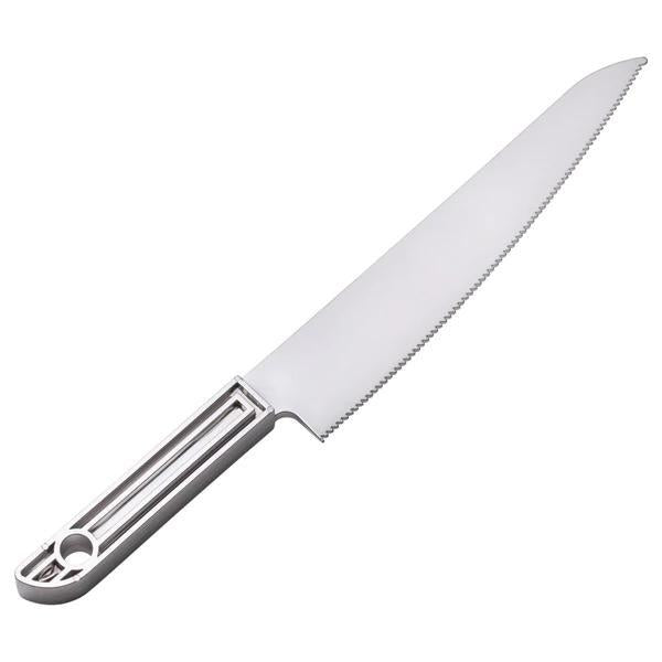 2PC Polished Silver Serrated Knife - Set With Style