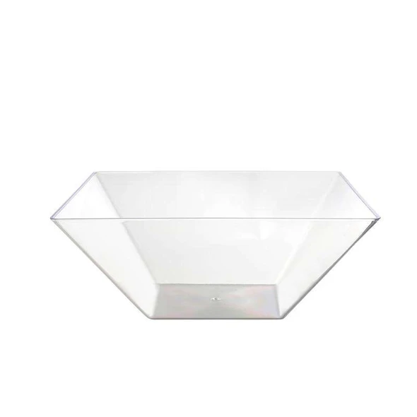 4 qt. Clear Square Plastic Serving Bowls (3 Pack) - Set With Style