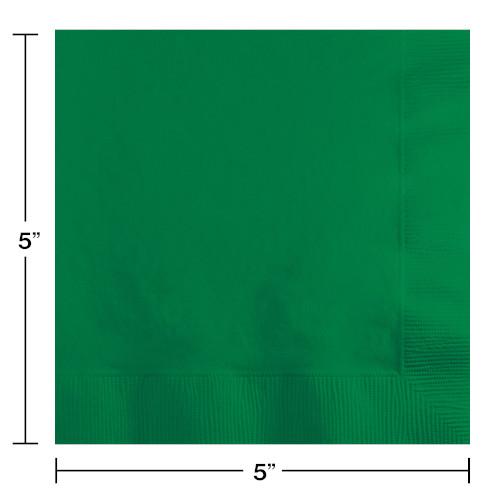 Emerald Green Beverage Napkin - 50 count - Set With Style