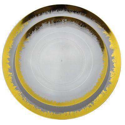 Scratched Gold Collection Dinner Plates (10 Count) - Set With Style