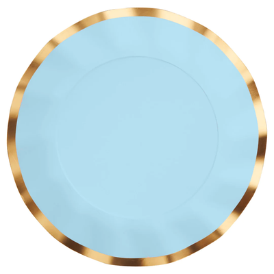 Wavy Sky Blue Paper Plate Collection - Set With Style