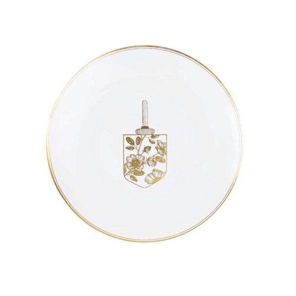 Chanukah Plates Combo White and Gold (Service for 10) - Set With Style