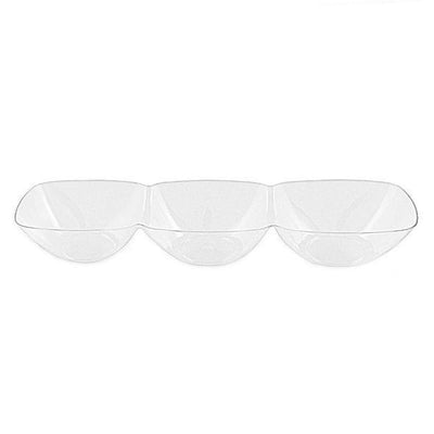 Clear Rectangular 3-Hole Mini Plastic Bowls - Set With Style