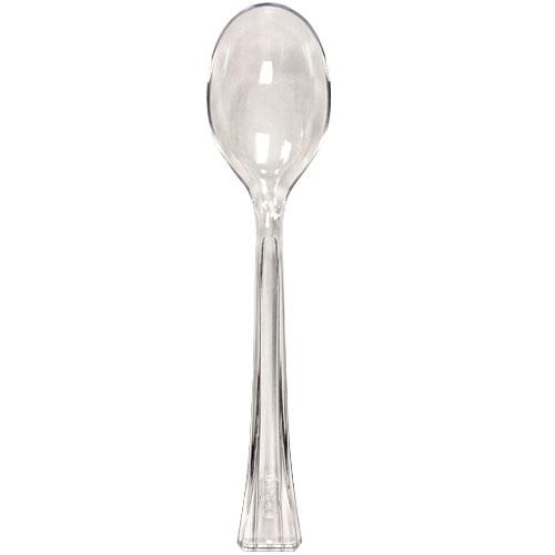 Extra Heavy Weight Plastic Clear Soup Spoons (48 Count) - Set With Style