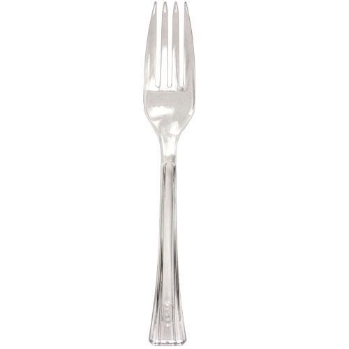 Extra Heavy Weight Plastic Clear Forks (48 Count) - Set With Style