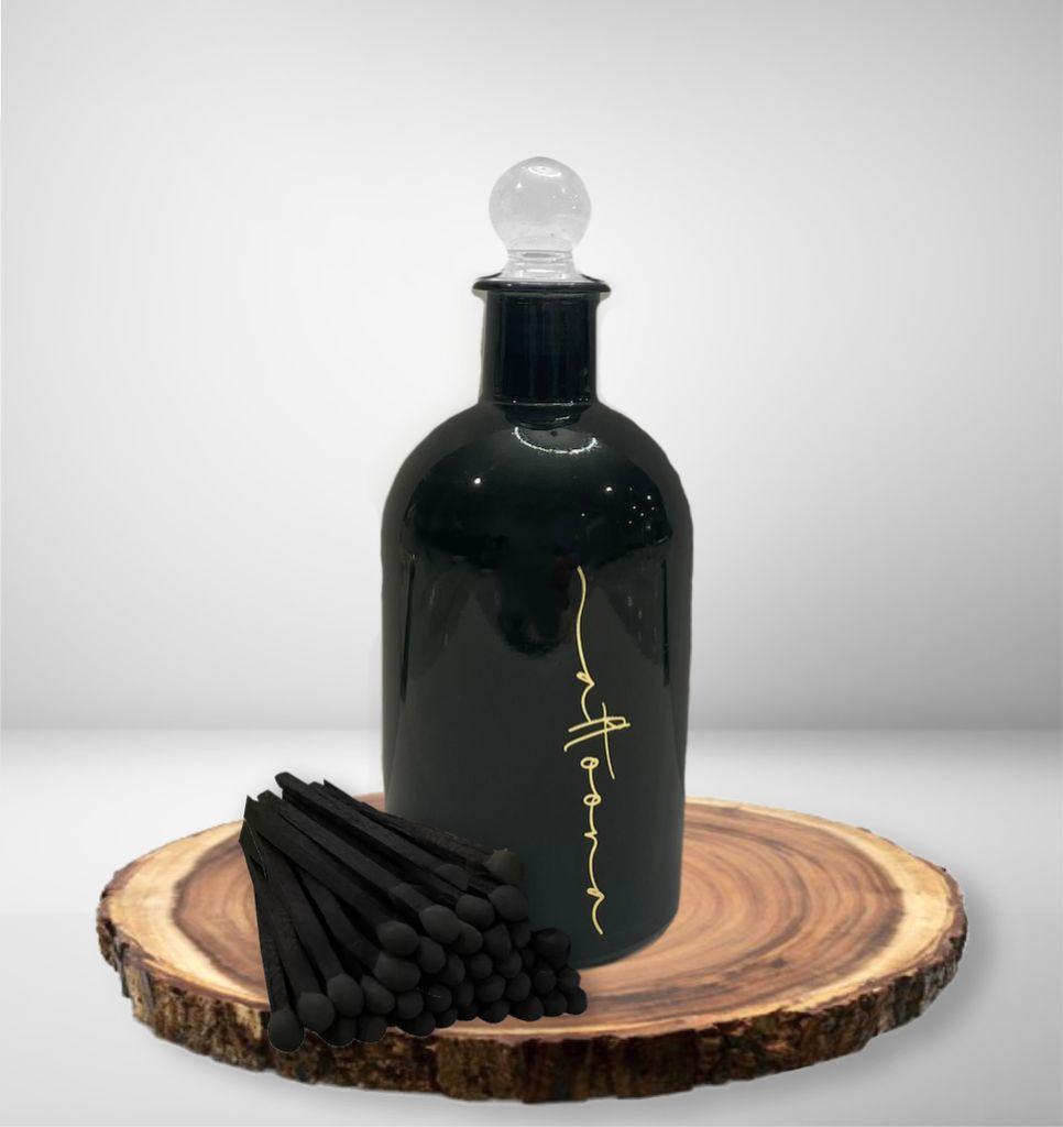 Matches in Glass Bottle - Black - Set With Style