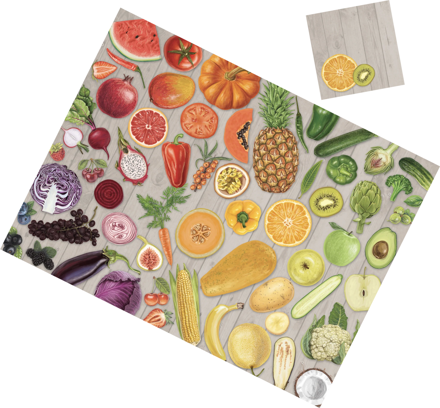 Vegetables Paper Placemat With Coaster(12ct) - Set With Style