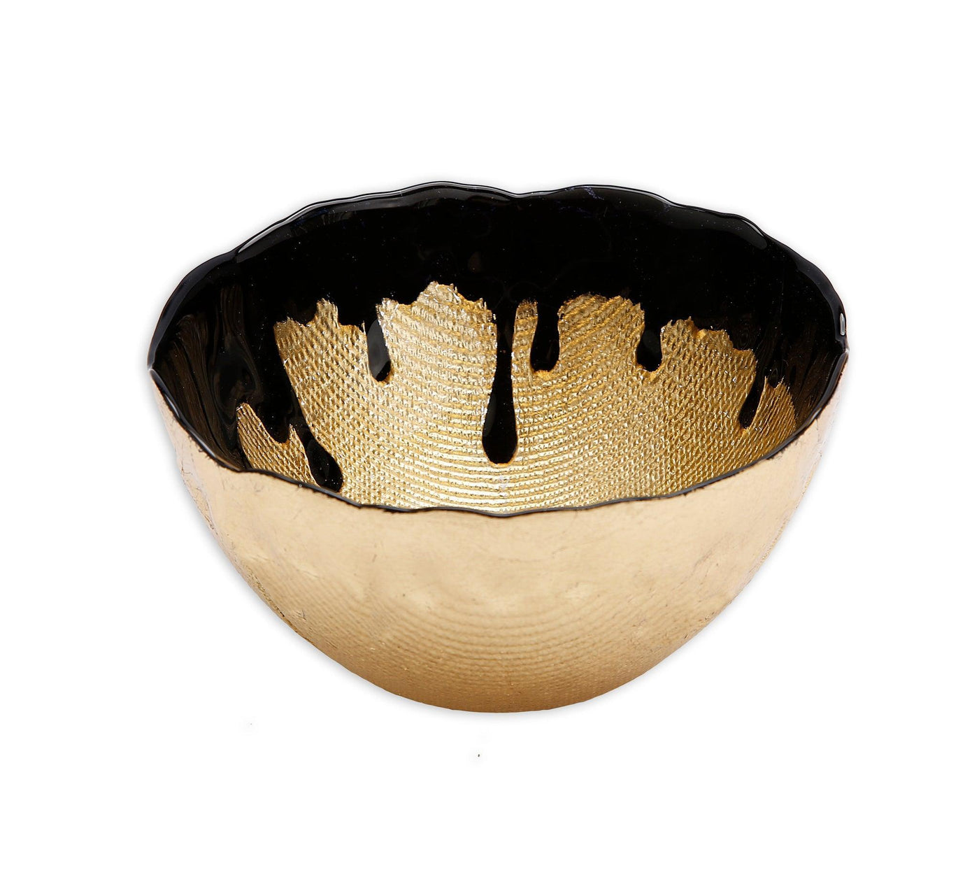 6"D Black Dipped Gold Dessert Bowl - Set With Style