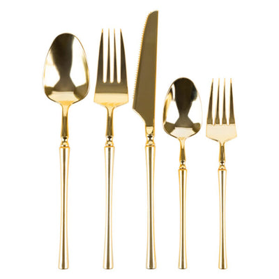 Gold Infinity Flatware Combo - Service for 8 - Set With Style
