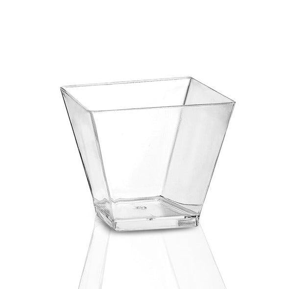 2 oz. Clear Plastic Mini Verrine Sample Cube Cups - Set With Style