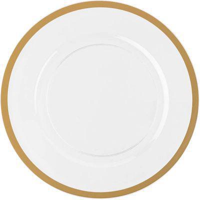 Pearl with Gold Rim Charger Plates (4 Count) - Set With Style