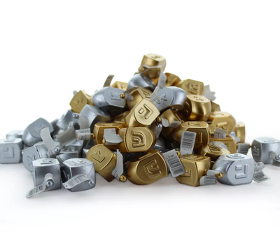 Gold & Silver Metallic Dreidels - Set With Style