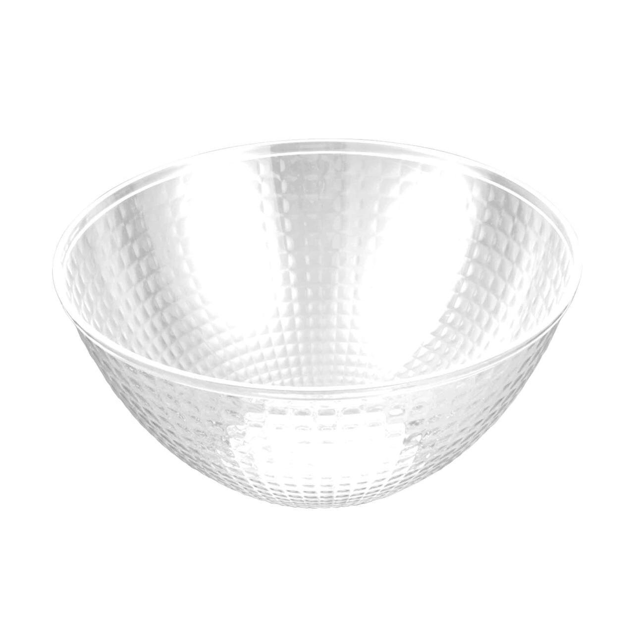 White 96 oz. Diamond Design Round Disposable Plastic Bowls - Set With Style