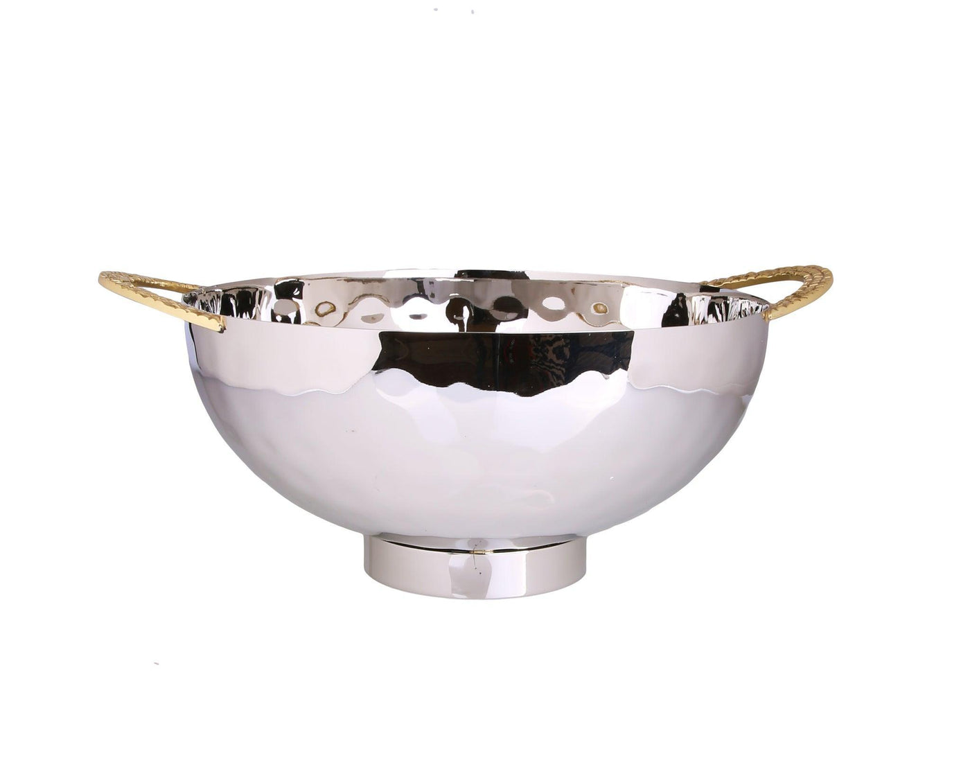 Stainless Steel Salad Bowl with Mosaic Handles - 12.5"W x 10"L x5.2"H - Set With Style