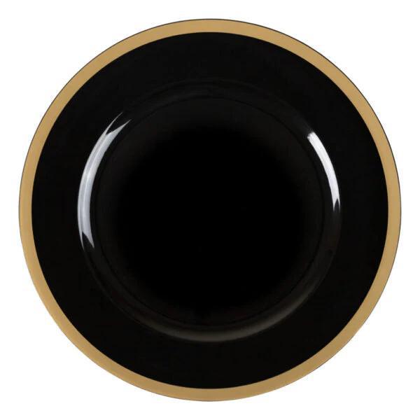 Black with Gold Rim Charger Plates (4 Count) - Set With Style