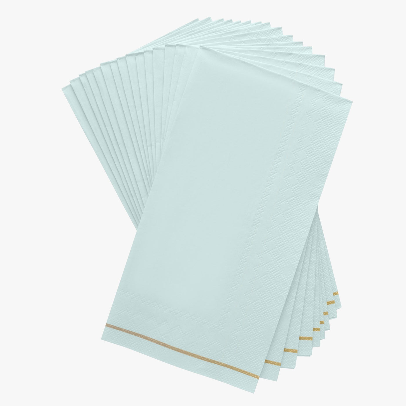 Mint with Gold Stripe Paper Napkins (16 Count) - Set With Style