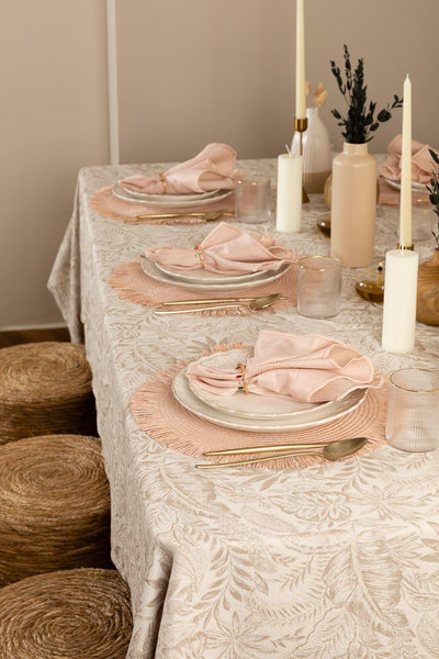 Amazon Mocha Tablecloth Collection - Set With Style