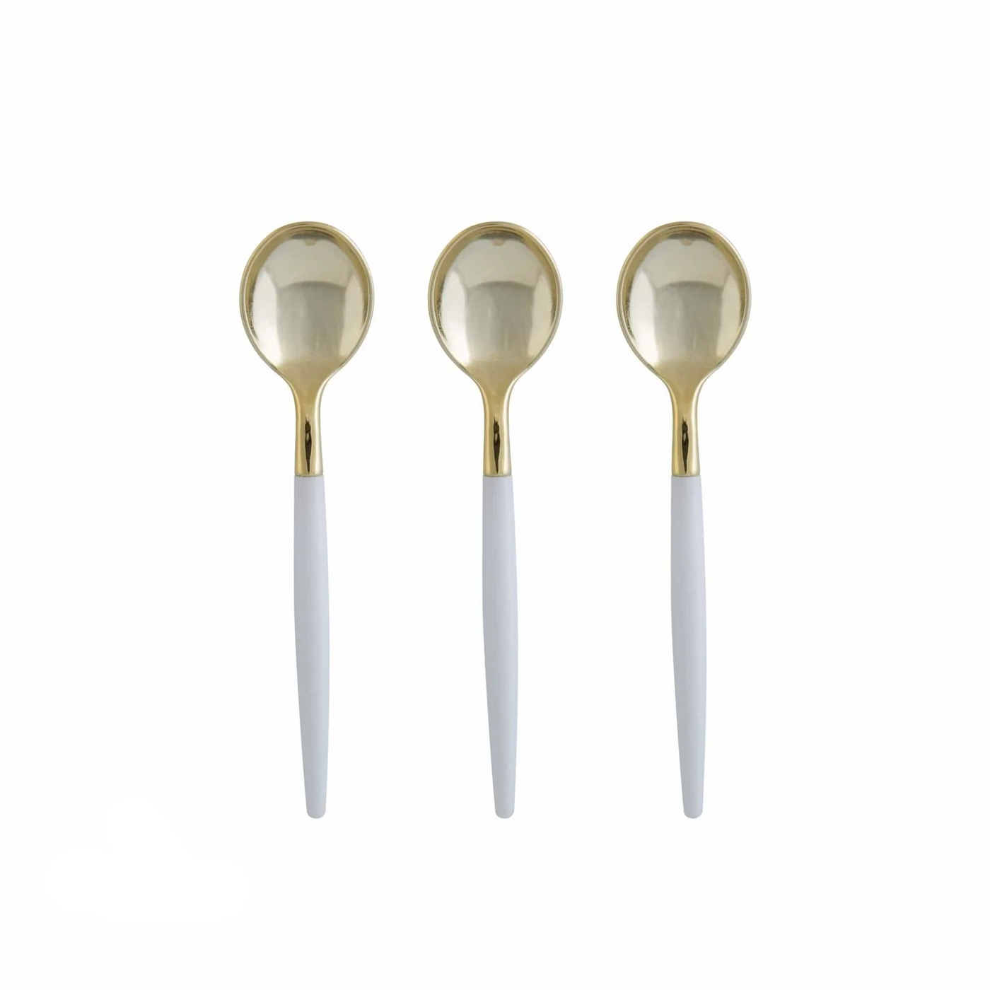 Clear & Gold Plastic Mini Spoons| 20ct - Set With Style