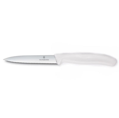 Victorinox - Swiss Classic Paring Knife, Serrated, Spear Tip, 4", - Set With Style