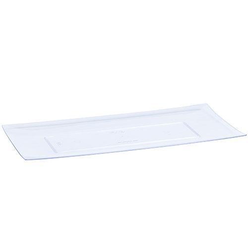 13"x6.25" Premium Extra Heavy Weight Plastic Clear Serving Tray (3 ct) - Set With Style