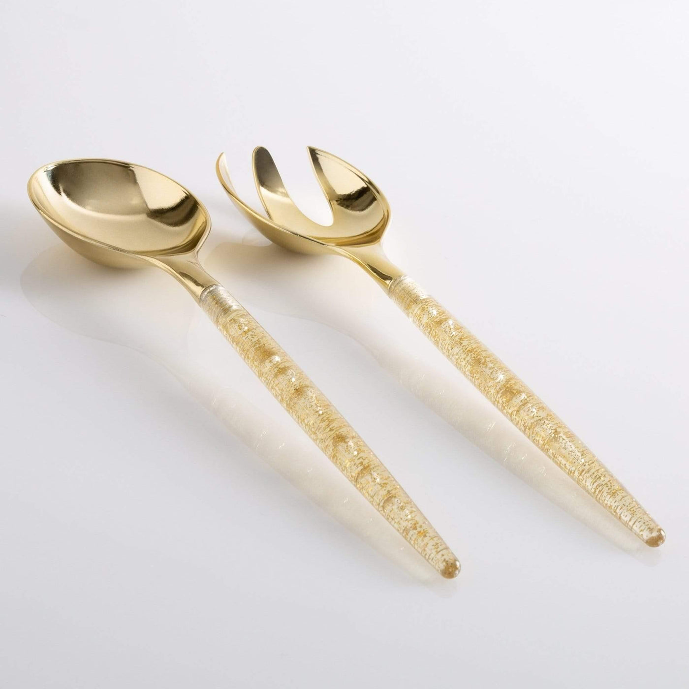 Gold Glitter Plastic Cutlery Set - Set With Style