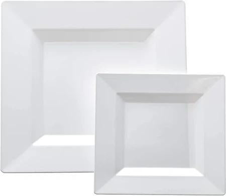 Magnificence Heavy Weight Square Plastic Collection - White - Set With Style