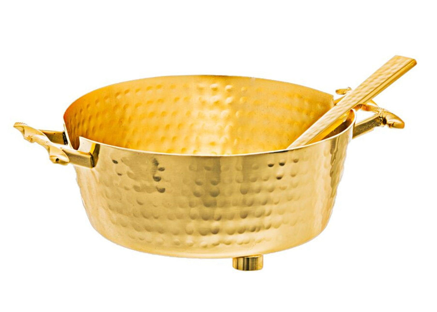 Small Container Bowl w/ Twist Handle with Spoon - Gold - Set With Style