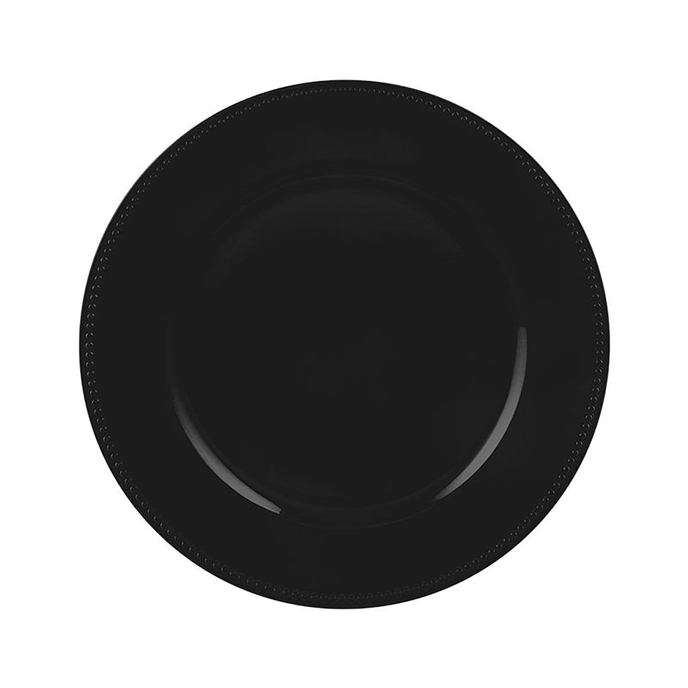 Black Beaded Round Plastic Charger Plate | 1 Charger - Set With Style