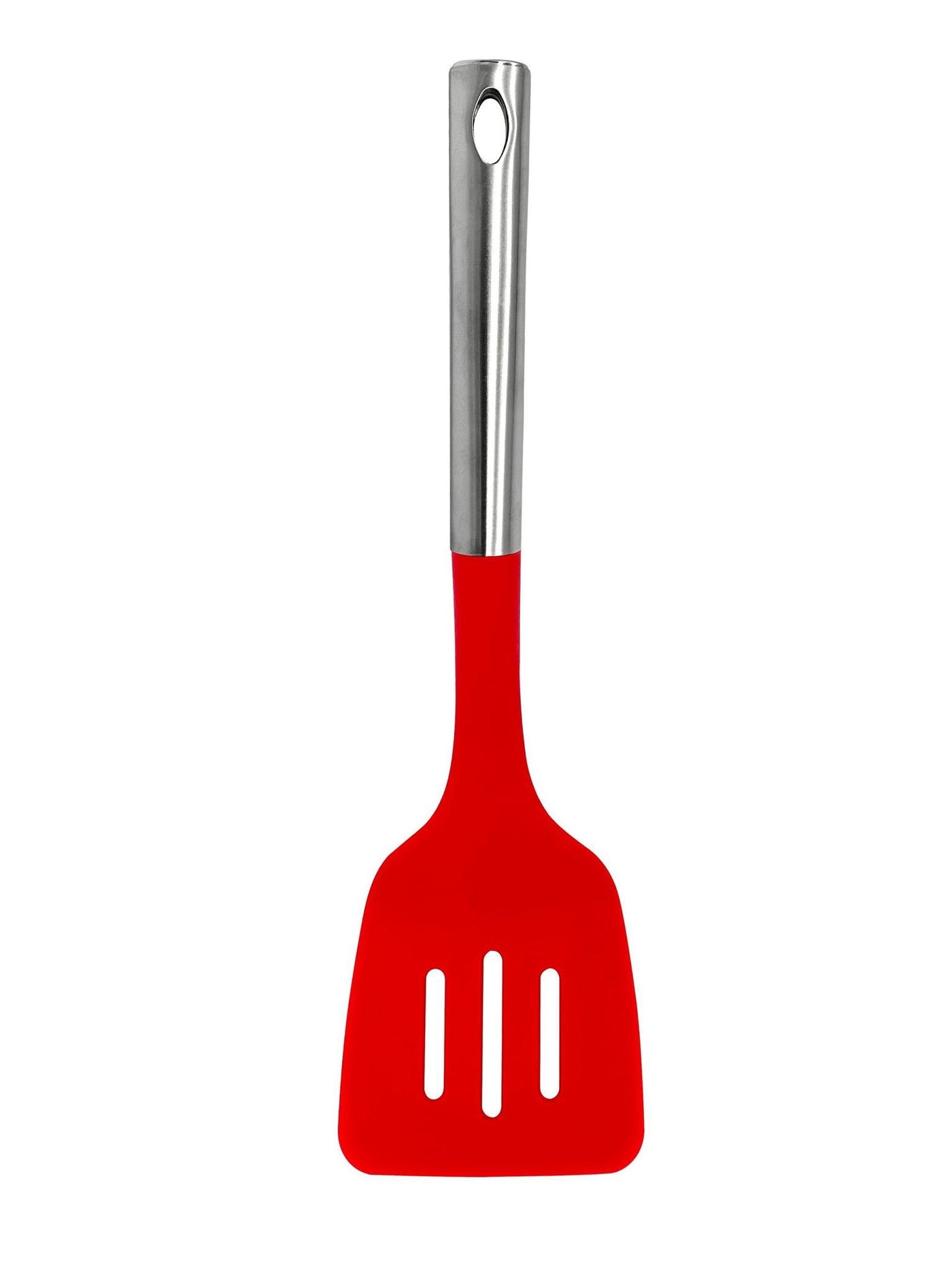 Millvado - Nylon Utensils SS Handle, Slotted Turner, Red,13.5'' - Set With Style