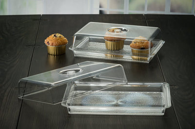 Acrylic Rectangle Serveware With Dome Lid - Set With Style