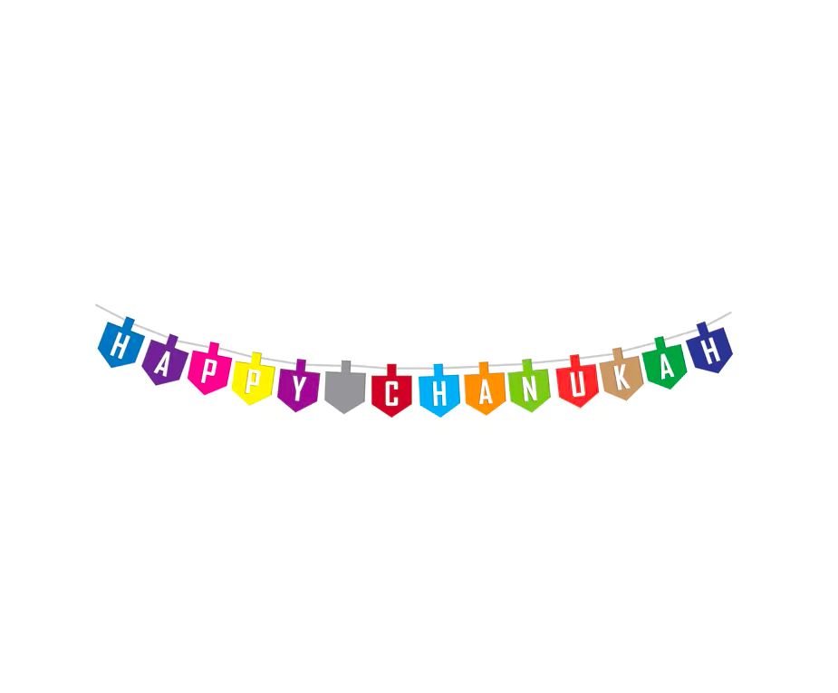 Chanukah Bunting - Colored Dreidels - Set With Style
