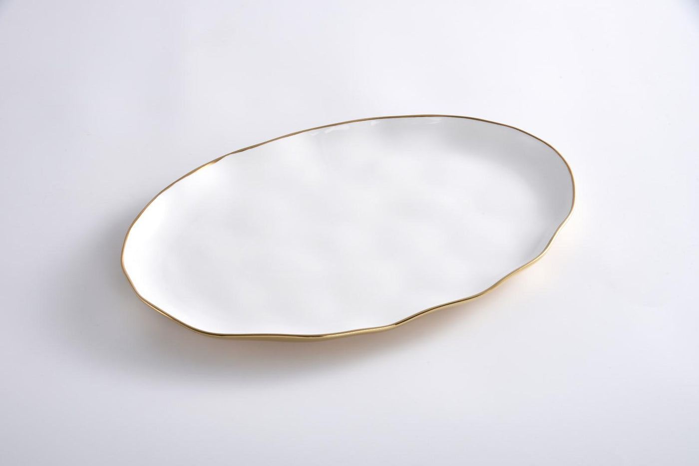 Pampa Bay White & gold oval platter - Set With Style