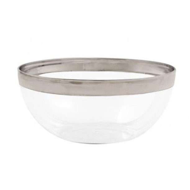 Medium Silver Rim Salad Bowl - Set With Style