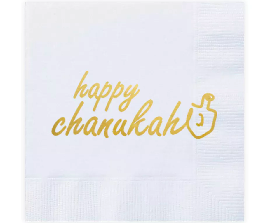 Chanukah Foiled Napkin - Gold (20 ct) - Set With Style