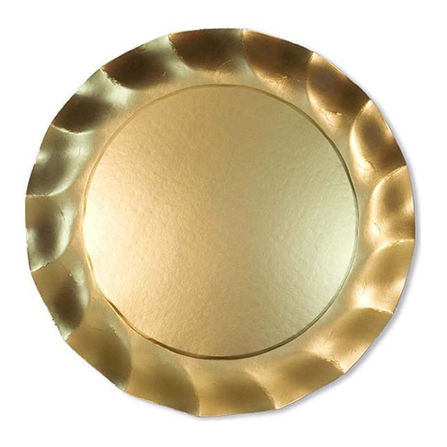 Wavy Dinner Plate Satin  Gold/8pk - Set With Style