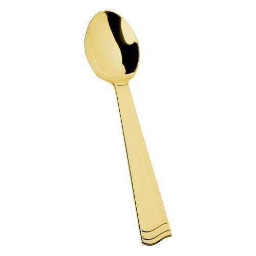 Extra Heavy Weight Plastic Gold Salad Spoon (6 ct) - Set With Style