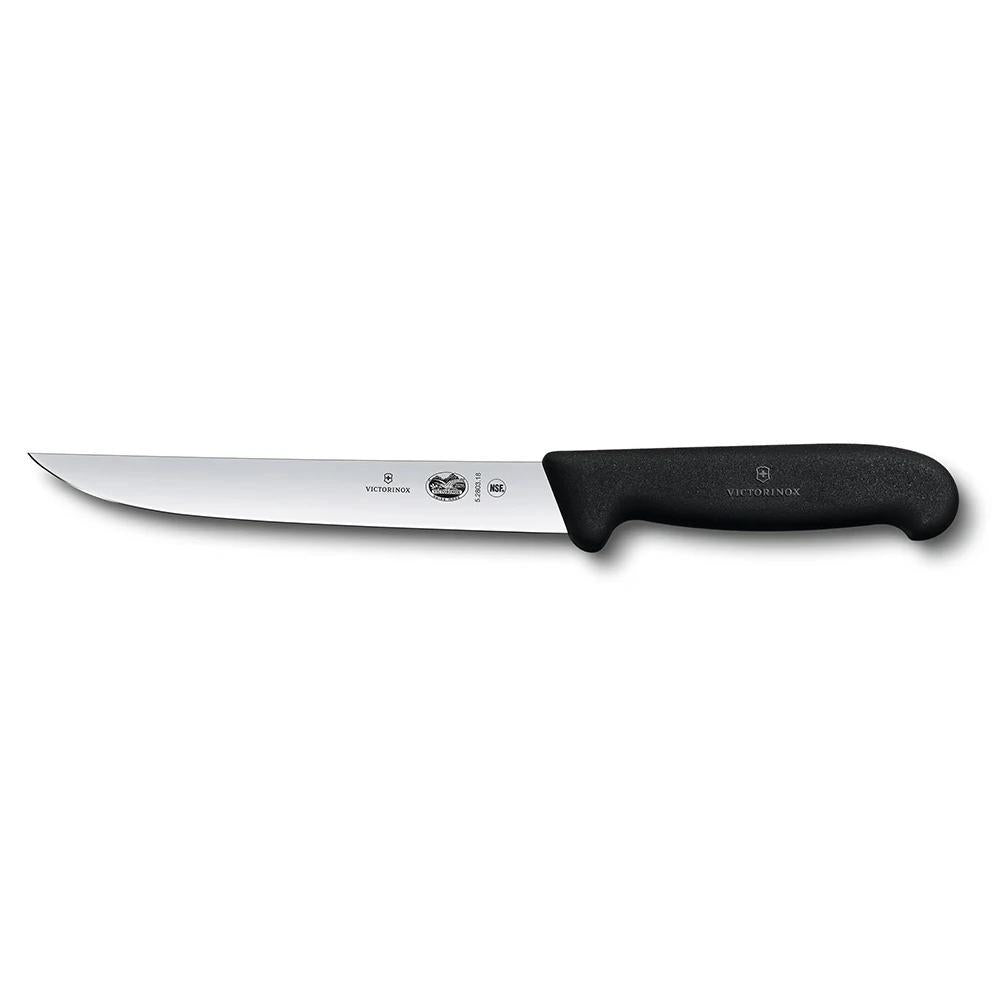 Victorinox - Fibrox Pro Carving Knife, Straight, Semi Flexible Blade, 7 ", Black - Set With Style