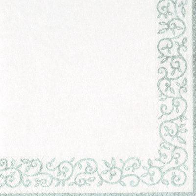 Border Silver White Lunch Napkin (20ct) - Set With Style