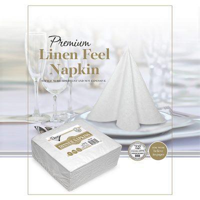 Linen Feel White Lunch Napkin - Set With Style