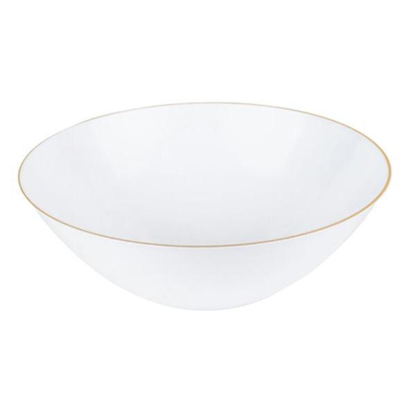 Organic White with Gold Rim Bowls (10 count) - Set With Style