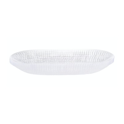 Pebbled Long Oval Bowl – Large, Clear - Set With Style