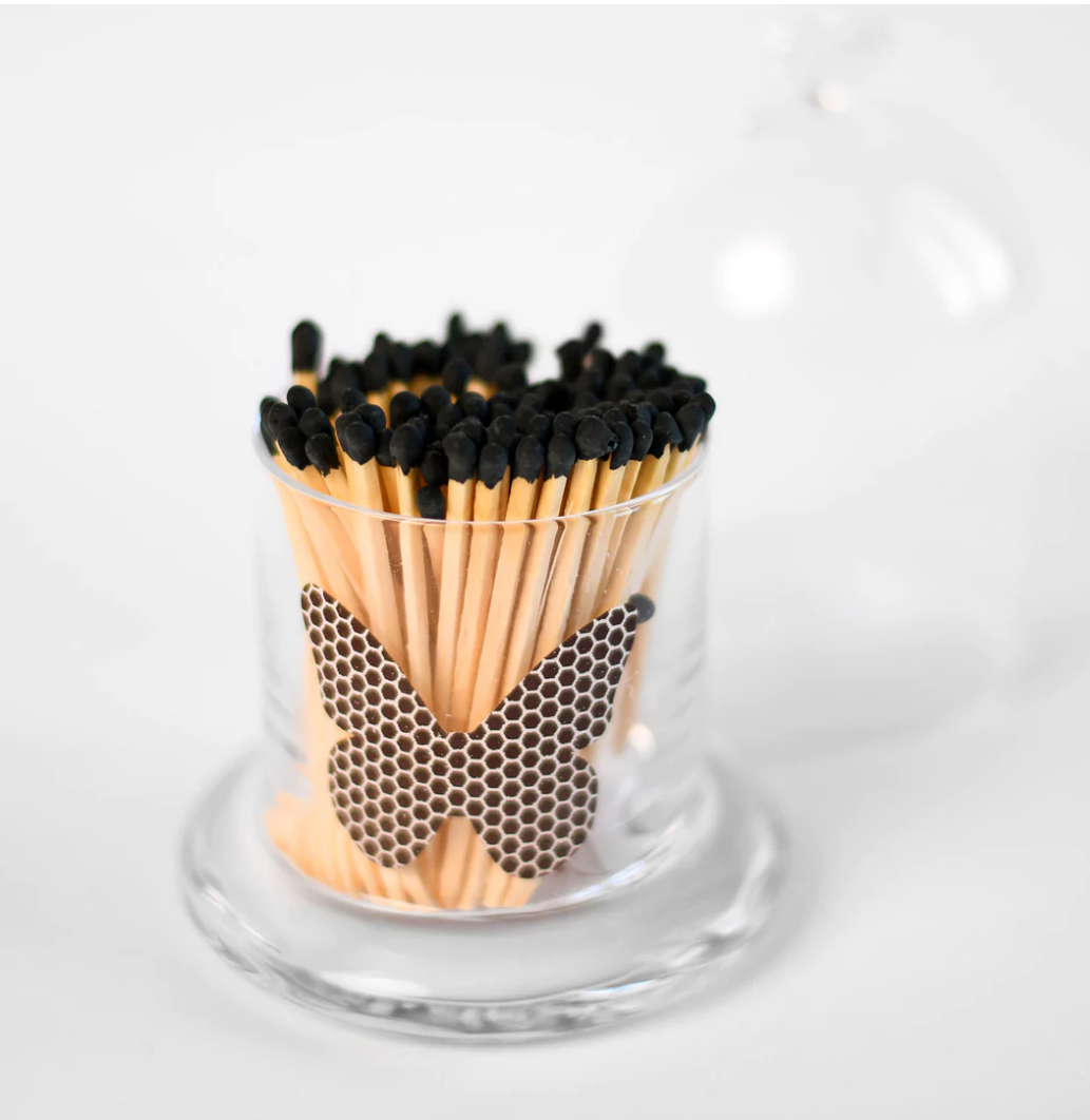Butterfly Match Holder with Black Matches - Set With Style