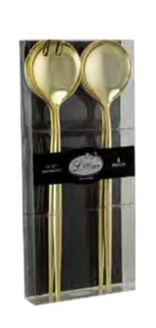 4PC Serving Set- Polished Gold - Set With Style