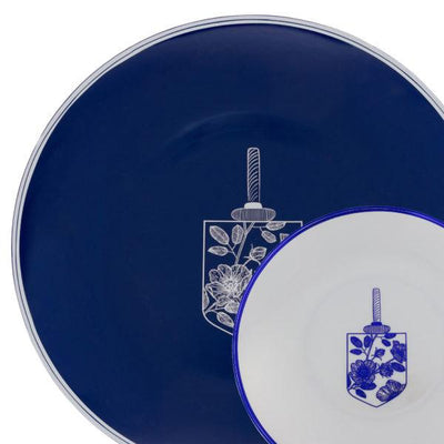 Chanukah plastic Plate Combo Silver and Blue - Set With Style